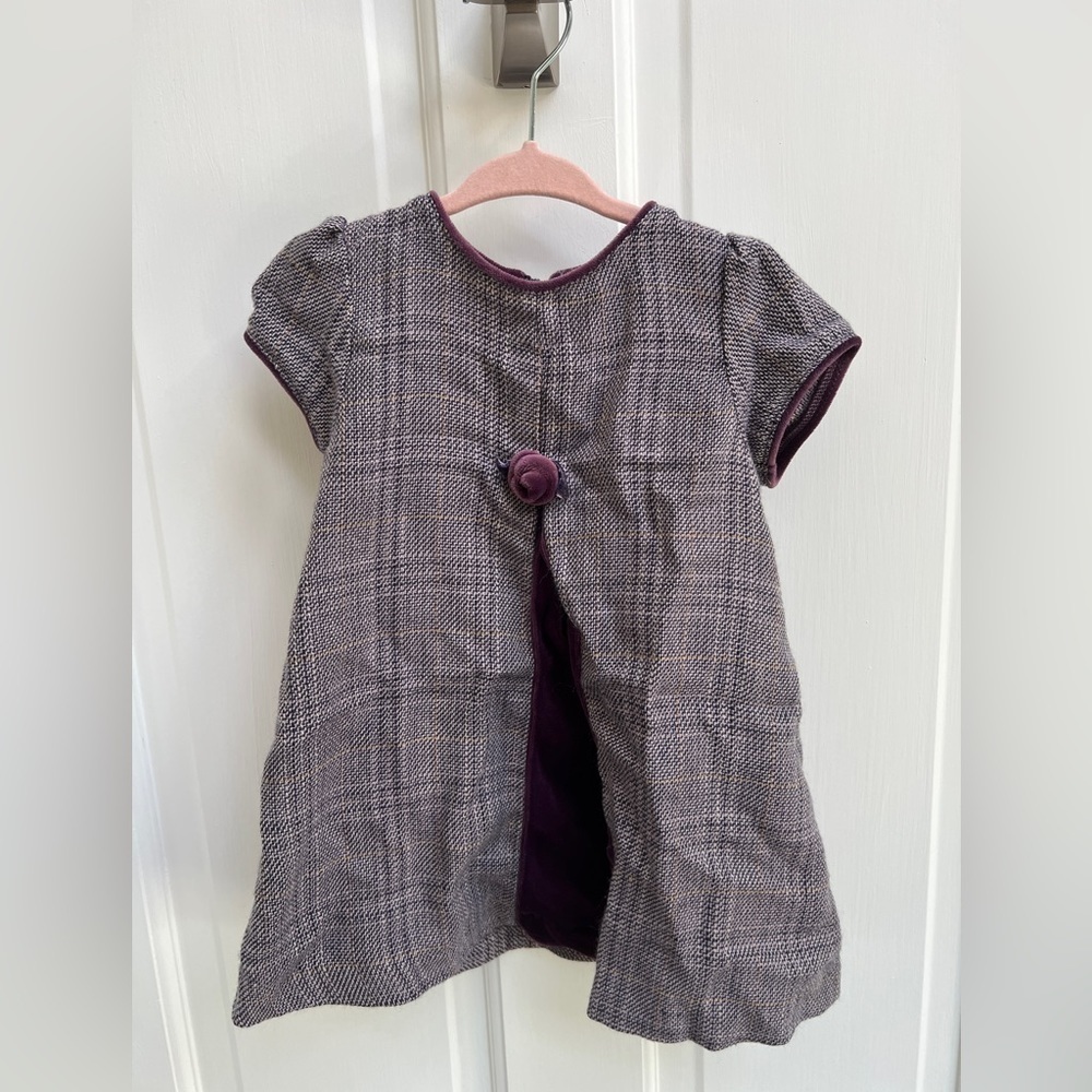 Exclusive of Trims 18M Purple Formal Dress with Floral Accent